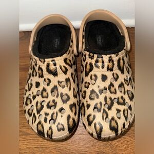 Leopard Fleece Lined Crocs